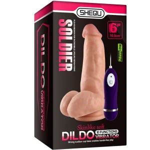 SHEQU - Å»OÅNIERZ WIBRATOR DILDO Z PILOTEM 16 CM